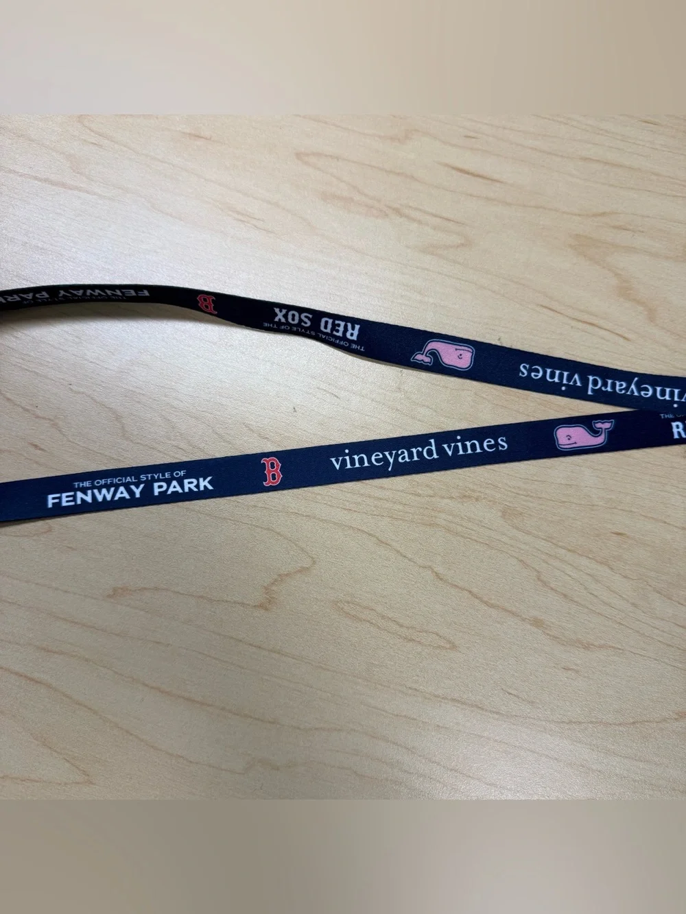 Red Sox - Vineyard Vines Navy and Pink Lanyard and Ticket Holder Tag